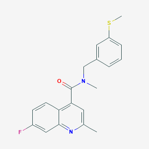 molecular formula C20H19FN2OS B5589774 7-fluoro-N,2-dimethyl-N-[3-(methylthio)benzyl]-4-quinolinecarboxamide 