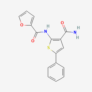 molecular formula C16H12N2O3S B5589802 N-[3-(aminocarbonyl)-5-phenyl-2-thienyl]-2-furamide 