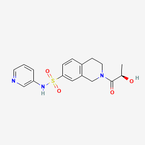 molecular formula C17H19N3O4S B5589822 2-[(2R)-2-hydroxypropanoyl]-N-pyridin-3-yl-1,2,3,4-tetrahydroisoquinoline-7-sulfonamide 