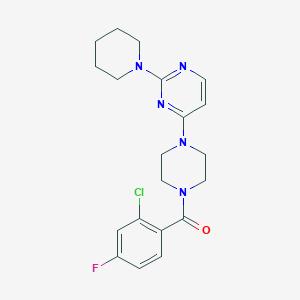 molecular formula C20H23ClFN5O B5589825 4-[4-(2-chloro-4-fluorobenzoyl)-1-piperazinyl]-2-(1-piperidinyl)pyrimidine 