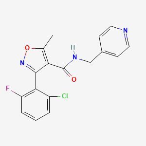molecular formula C17H13ClFN3O2 B5589828 3-(2-氯-6-氟苯基)-5-甲基-N-(4-吡啶基甲基)-4-异恶唑甲酰胺 