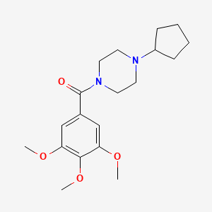 molecular formula C19H28N2O4 B5589841 1-cyclopentyl-4-(3,4,5-trimethoxybenzoyl)piperazine 