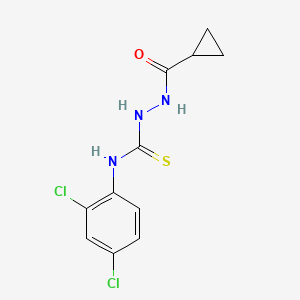 molecular formula C11H11Cl2N3OS B5589857 2-(cyclopropylcarbonyl)-N-(2,4-dichlorophenyl)hydrazinecarbothioamide 