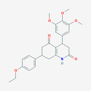 molecular formula C26H29NO6 B5589879 7-(4-ethoxyphenyl)-4-(3,4,5-trimethoxyphenyl)-4,6,7,8-tetrahydro-2,5(1H,3H)-quinolinedione 