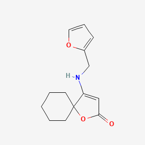molecular formula C14H17NO3 B5589886 4-[(2-furylmethyl)amino]-1-oxaspiro[4.5]dec-3-en-2-one 