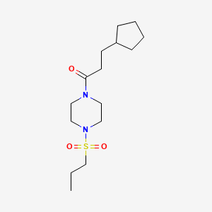 molecular formula C15H28N2O3S B5589911 1-(3-cyclopentylpropanoyl)-4-(propylsulfonyl)piperazine 