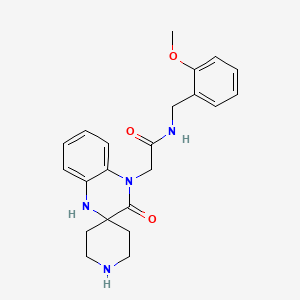 molecular formula C22H26N4O3 B5589918 N-(2-methoxybenzyl)-2-(3'-oxo-1'H-spiro[piperidine-4,2'-quinoxalin]-4'(3'H)-yl)acetamide hydrochloride 