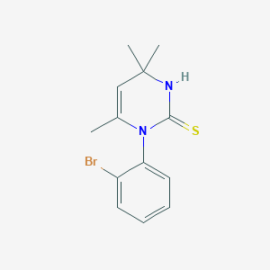 molecular formula C13H15BrN2S B5589942 1-(2-bromophenyl)-4,4,6-trimethyl-3,4-dihydro-2(1H)-pyrimidinethione CAS No. 116265-94-2