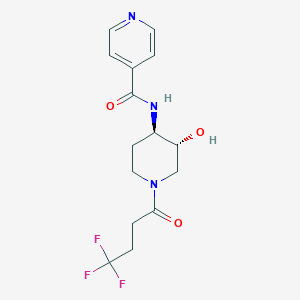 N-[(3R*,4R*)-3-hydroxy-1-(4,4,4-trifluorobutanoyl)piperidin-4-yl]isonicotinamide