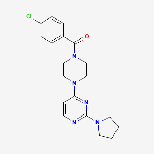 4-[4-(4-chlorobenzoyl)-1-piperazinyl]-2-(1-pyrrolidinyl)pyrimidine