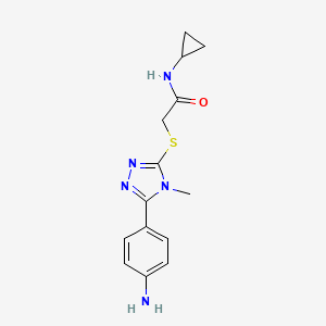 2-{[5-(4-aminophenyl)-4-methyl-4H-1,2,4-triazol-3-yl]thio}-N-cyclopropylacetamide