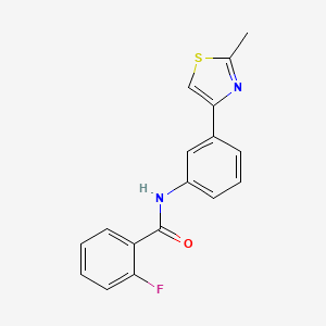 molecular formula C17H13FN2OS B5590137 2-fluoro-N-[3-(2-methyl-1,3-thiazol-4-yl)phenyl]benzamide 