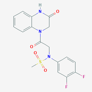 molecular formula C17H15F2N3O4S B5590159 N-(3,4-difluorophenyl)-N-[2-oxo-2-(3-oxo-3,4-dihydro-1(2H)-quinoxalinyl)ethyl]methanesulfonamide 