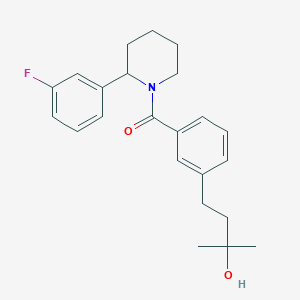 molecular formula C23H28FNO2 B5590179 4-(3-{[2-(3-fluorophenyl)-1-piperidinyl]carbonyl}phenyl)-2-methyl-2-butanol 