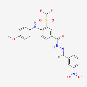 3-(difluoromethylsulfonyl)-4-(4-methoxyanilino)-N-[(E)-(3-nitrophenyl)methylideneamino]benzamide