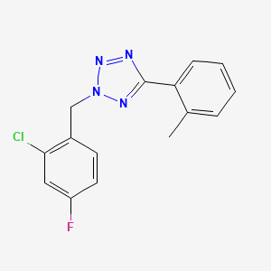 molecular formula C15H12ClFN4 B5590193 2-(2-氯-4-氟苄基)-5-(2-甲基苯基)-2H-四唑 