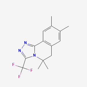 molecular formula C15H16F3N3 B5590246 5,5,8,9-tetramethyl-3-(trifluoromethyl)-5,6-dihydro[1,2,4]triazolo[3,4-a]isoquinoline 