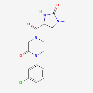 1-(3-chlorophenyl)-4-[(1-methyl-2-oxo-4-imidazolidinyl)carbonyl]-2-piperazinone