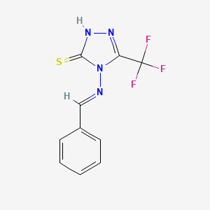 molecular formula C10H7F3N4S B5590297 4-(benzylideneamino)-5-(trifluoromethyl)-2,4-dihydro-3H-1,2,4-triazole-3-thione 