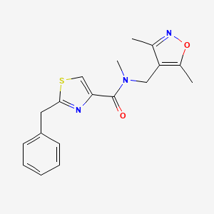 2-benzyl-N-[(3,5-dimethyl-4-isoxazolyl)methyl]-N-methyl-1,3-thiazole-4-carboxamide