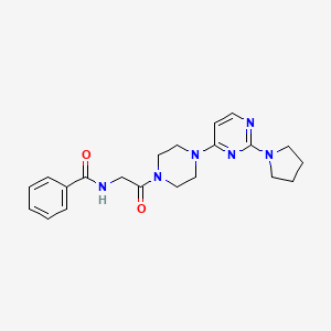 N-(2-oxo-2-{4-[2-(1-pyrrolidinyl)-4-pyrimidinyl]-1-piperazinyl}ethyl)benzamide