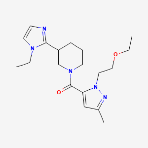 1-{[1-(2-ethoxyethyl)-3-methyl-1H-pyrazol-5-yl]carbonyl}-3-(1-ethyl-1H-imidazol-2-yl)piperidine