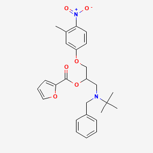 2-[benzyl(tert-butyl)amino]-1-[(3-methyl-4-nitrophenoxy)methyl]ethyl 2-furoate