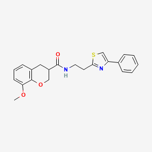 8-methoxy-N-[2-(4-phenyl-1,3-thiazol-2-yl)ethyl]-3-chromanecarboxamide