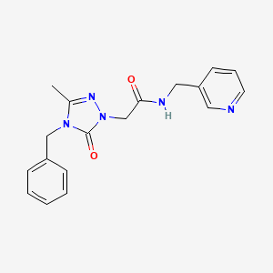 molecular formula C18H19N5O2 B5590495 2-(4-benzyl-3-methyl-5-oxo-4,5-dihydro-1H-1,2,4-triazol-1-yl)-N-(3-pyridinylmethyl)acetamide 