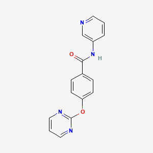 molecular formula C16H12N4O2 B5590501 N-3-吡啶基-4-(2-嘧啶氧基)苯甲酰胺 