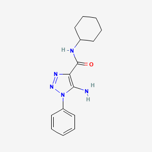 molecular formula C15H19N5O B5590514 5-amino-N-cyclohexyl-1-phenyl-1H-1,2,3-triazole-4-carboxamide 