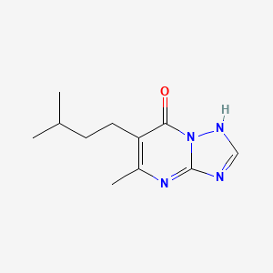 molecular formula C11H16N4O B5590600 5-methyl-6-(3-methylbutyl)[1,2,4]triazolo[1,5-a]pyrimidin-7(4H)-one 