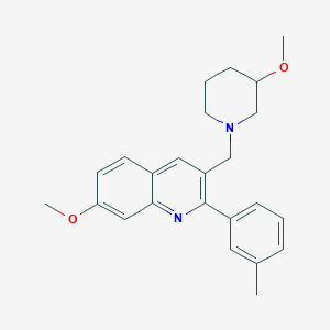 7-methoxy-3-[(3-methoxy-1-piperidinyl)methyl]-2-(3-methylphenyl)quinoline