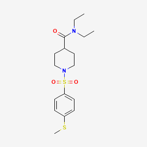 molecular formula C17H26N2O3S2 B5590625 N,N-diethyl-1-{[4-(methylthio)phenyl]sulfonyl}-4-piperidinecarboxamide 