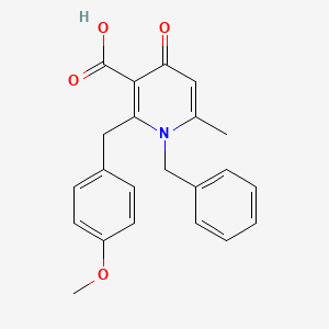 molecular formula C22H21NO4 B5590633 1-benzyl-2-(4-methoxybenzyl)-6-methyl-4-oxo-1,4-dihydro-3-pyridinecarboxylic acid 