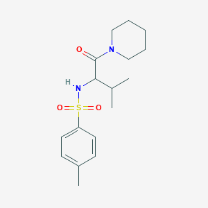 molecular formula C17H26N2O3S B5590635 4-methyl-N-[2-methyl-1-(1-piperidinylcarbonyl)propyl]benzenesulfonamide 