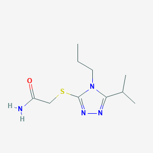 molecular formula C10H18N4OS B5590637 2-[(5-isopropyl-4-propyl-4H-1,2,4-triazol-3-yl)thio]acetamide 