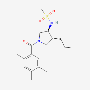 molecular formula C18H28N2O3S B5590643 N-[(3S*,4R*)-4-propyl-1-(2,4,5-trimethylbenzoyl)-3-pyrrolidinyl]methanesulfonamide 