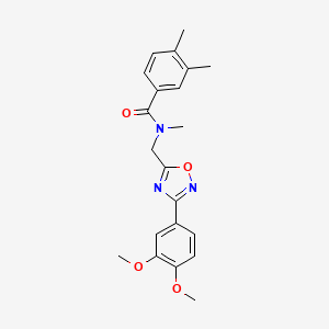molecular formula C21H23N3O4 B5590651 N-{[3-(3,4-dimethoxyphenyl)-1,2,4-oxadiazol-5-yl]methyl}-N,3,4-trimethylbenzamide 