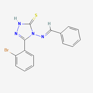 molecular formula C15H11BrN4S B5590653 4-(benzylideneamino)-5-(2-bromophenyl)-4H-1,2,4-triazole-3-thiol 