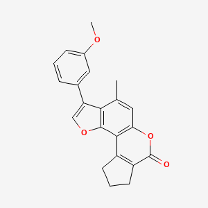 molecular formula C22H18O4 B5590658 3-(3-methoxyphenyl)-4-methyl-9,10-dihydrocyclopenta[c]furo[2,3-f]chromen-7(8H)-one 