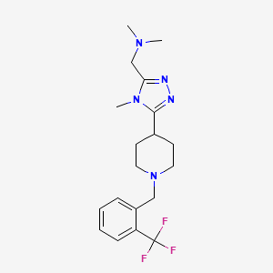 molecular formula C19H26F3N5 B5590659 N,N-dimethyl-1-(4-methyl-5-{1-[2-(trifluoromethyl)benzyl]piperidin-4-yl}-4H-1,2,4-triazol-3-yl)methanamine 