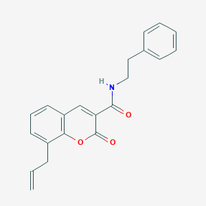molecular formula C21H19NO3 B5590665 8-烯丙基-2-氧代-N-(2-苯乙基)-2H-色烯-3-甲酰胺 