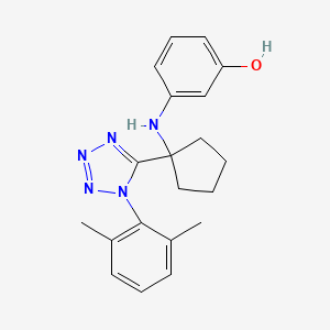 molecular formula C20H23N5O B5590668 3-({1-[1-(2,6-dimethylphenyl)-1H-tetrazol-5-yl]cyclopentyl}amino)phenol 