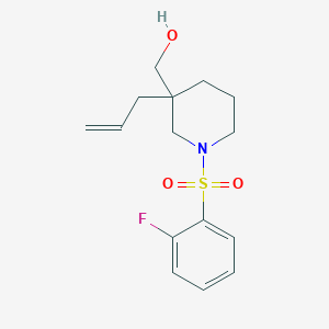 molecular formula C15H20FNO3S B5590676 {3-allyl-1-[(2-fluorophenyl)sulfonyl]-3-piperidinyl}methanol 