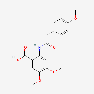 molecular formula C18H19NO6 B5590685 4,5-dimethoxy-2-{[(4-methoxyphenyl)acetyl]amino}benzoic acid 