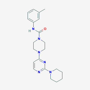 molecular formula C21H28N6O B5590692 N-(3-methylphenyl)-4-[2-(1-piperidinyl)-4-pyrimidinyl]-1-piperazinecarboxamide 