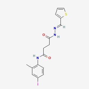 molecular formula C16H16IN3O2S B5590749 N-(4-碘-2-甲基苯基)-4-氧代-4-[2-(2-噻吩基亚甲基)肼基]丁酰胺 