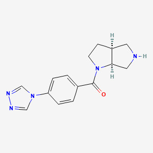 molecular formula C15H17N5O B5590761 rel-(3aS,6aS)-1-[4-(4H-1,2,4-triazol-4-yl)benzoyl]octahydropyrrolo[3,4-b]pyrrole hydrochloride 