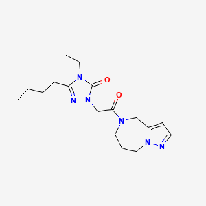molecular formula C18H28N6O2 B5590765 5-butyl-4-ethyl-2-[2-(2-methyl-7,8-dihydro-4H-pyrazolo[1,5-a][1,4]diazepin-5(6H)-yl)-2-oxoethyl]-2,4-dihydro-3H-1,2,4-triazol-3-one 